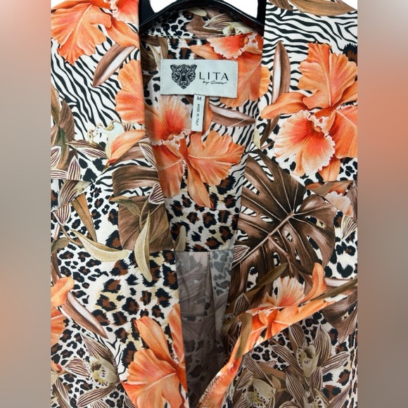 NWT Lita by Ciara Brown and Orange Belted Romper M - Picture 3 of 10